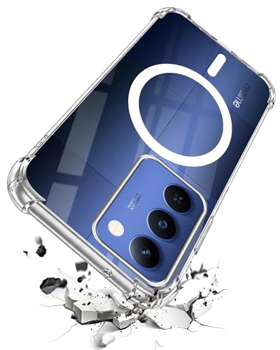 Image of Jkobi Shockproof Crystal-Clear Back Cover for Realme P4 Lite 5G | Realme Narzo 100 Lite 5G (Magsafe Wireless Support | Drop & Camera Protection | Hard Polycarbonate)