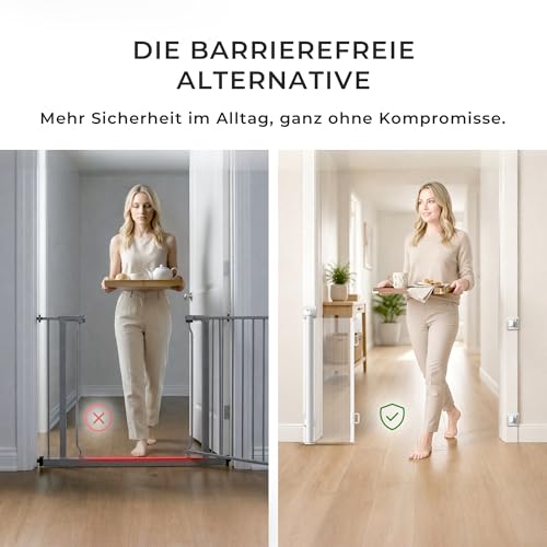 Allyson® Treppen- & Türschutzgitter Kinder, ausziehbar bis 140 cm, Weiß
