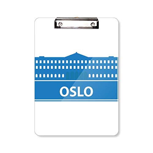 Porte-bloc bleu A4 avec motif monuments d'Oslo Norvège