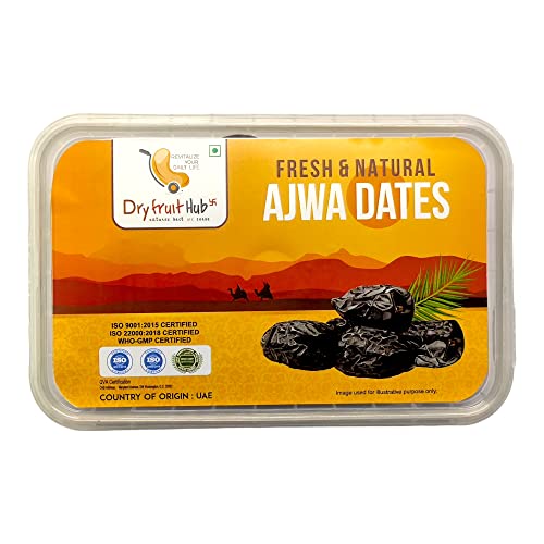 Image of Dry fruit hub Ajwa Dates 1kg | Khajoor | Ajwa dates original | Authentic Madina Dates | Natural, Soft & Sweet | Handpicked, Fresh & Hygienically Packed | Ready to Eat Pack Of 2
