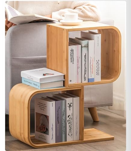 Estantería de bambú de suelo a techo para crear una biblioteca cálida en casa 8