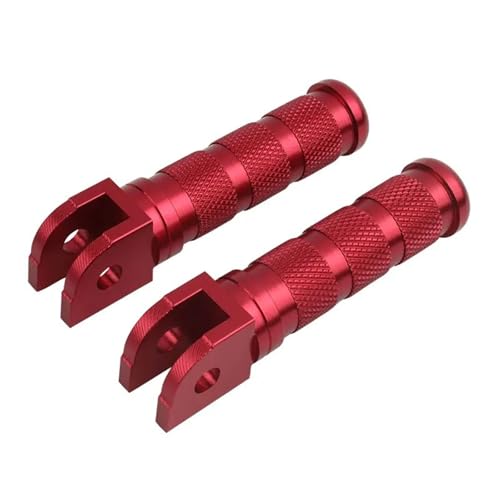 Pédales rétro REOKIP antidérapantes en aluminium CNC rouge pour moto