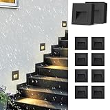 YICALE Lampara Escalera Pared,8Pzs 3000K 3W,Lamparas de Pared Interior de Casas Aluminio,Impermeable Luces Para Escaleras...