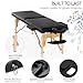 VIRRMO Portable Massage Table with Neck Stretcher, Adjustable Lash Bed Massage Bed Tattoo Table for Eyelash Extensions Beauty Tattoo,Black