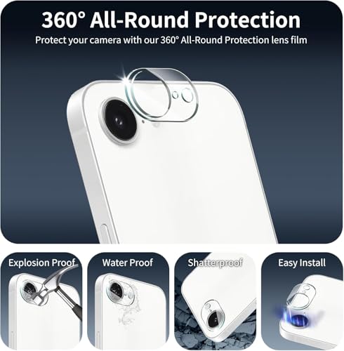 Image of Xmon Back Camera Lens Protector for iPhone 16e (1 Pack) Premium Camera Glass Protector Guard, Anti-Scratch, Ultra-Clear, Easy Installation