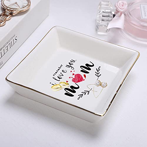 Image of Gifts for Mom from Daughter Birthday Gift for Women Mothers Day Gift | Presents,Moms,Grandma,Sister,in Law Best,Jewelry Dish,Unique,Trinket Tray,Ring Holder,Remember I Love You Mom