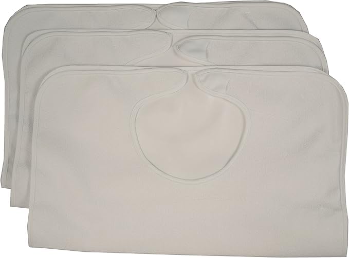 TI-TIN Ti TIN Set of 3 Waterproof Bibs for Adults 60 x 50 cm White 1 Unit