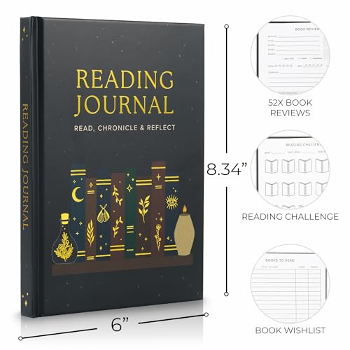 Beautiful Reading Journal for Book Lovers - Sturdy Hard Cover Journal Makes a Great Gift for Readers - The Perfect Tracker with Reading Log & Review Pages For Keeping Notes on Your Favorite Books - Image 4