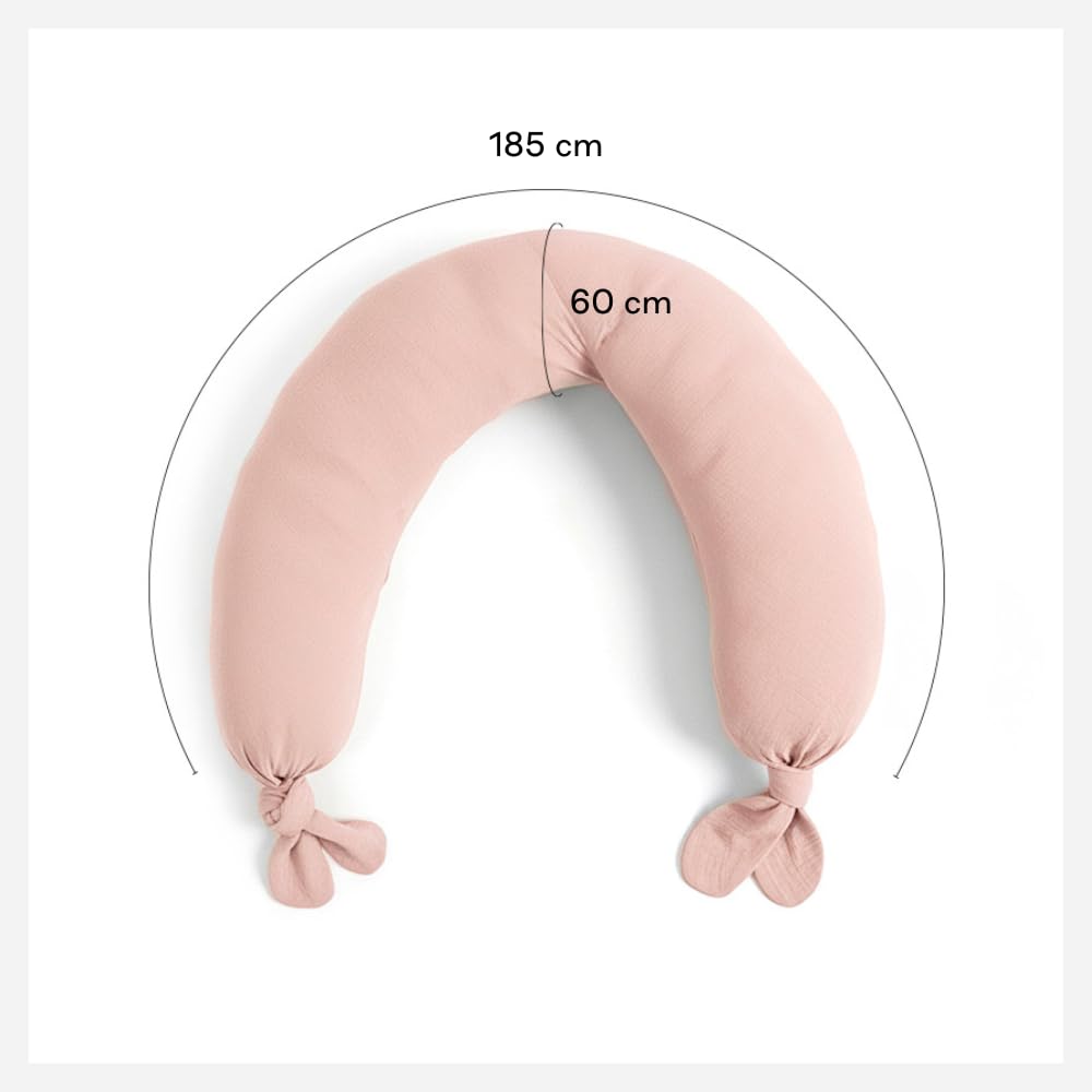 Jané Cojín de Lactancia XXL y Embarazo, Almohada para Dormir y Descanso, Funda 100% Algodón Muselina, Rosa — view 7