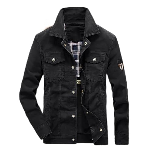Veste aviateur en coton style cargo denim pour homme pour la mi-saison