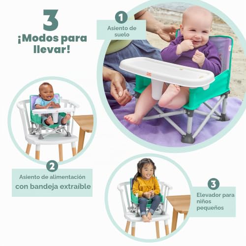 Miniatura 4 de Bright Starts, Elevador Portátil Pop N Sit Disney Princesa Ariel, Uso Interior Y Exterior, Asiento De Suelo Con Bandeja Para Comer, 6 Meses A 3 Años
