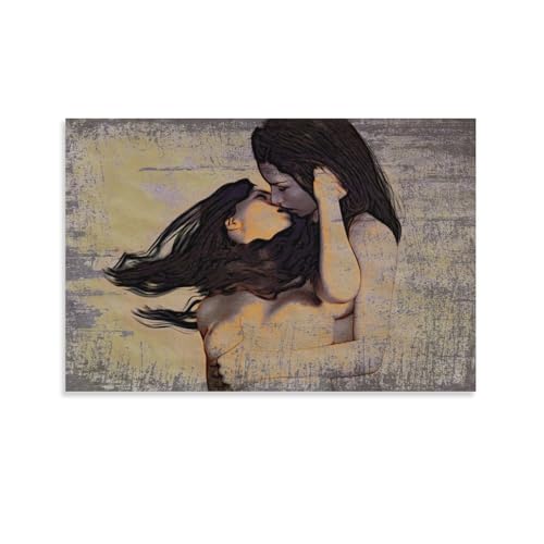 LGBT Poster Rainbow Lesbian Painting Equality Movement Happy Pride Month (2) �I�t�B�X �x�b�h���[�� �_�C�j���O���[������ �L�����o�X �E�H�[���A�[�g �|�X�^�[ ��� �A�[�g�p�l��