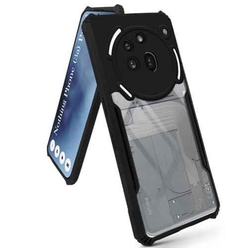 Image of Jkobi Back Cover Case for Nothing Phone 3A Pro 5G (Shockproof with Polycarbonate Clear Panel | Professional Black)