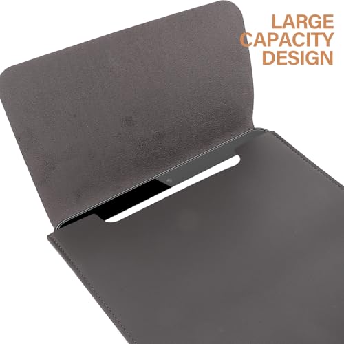 Funda para portátil de cuero PU de 14 pulgadas gris oscuro miniatura 3