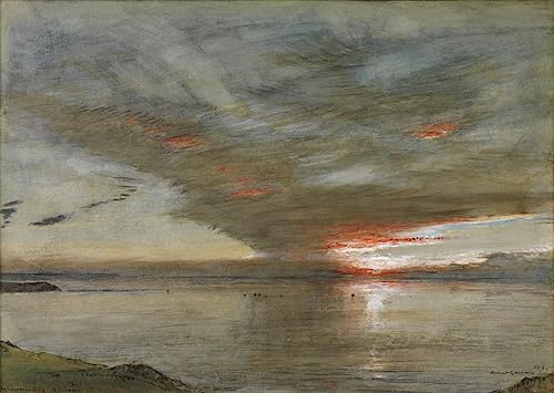 Impression sur toile premium de la Baie de Woolacombe Albert Goodwin pour grand salon