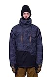 686 Men's Geo Insulated Jacket - Breathable Thermal Clothing with Asymmetrical Look - Water & Weather Resistant - Breen Nebula Colorblock, Large