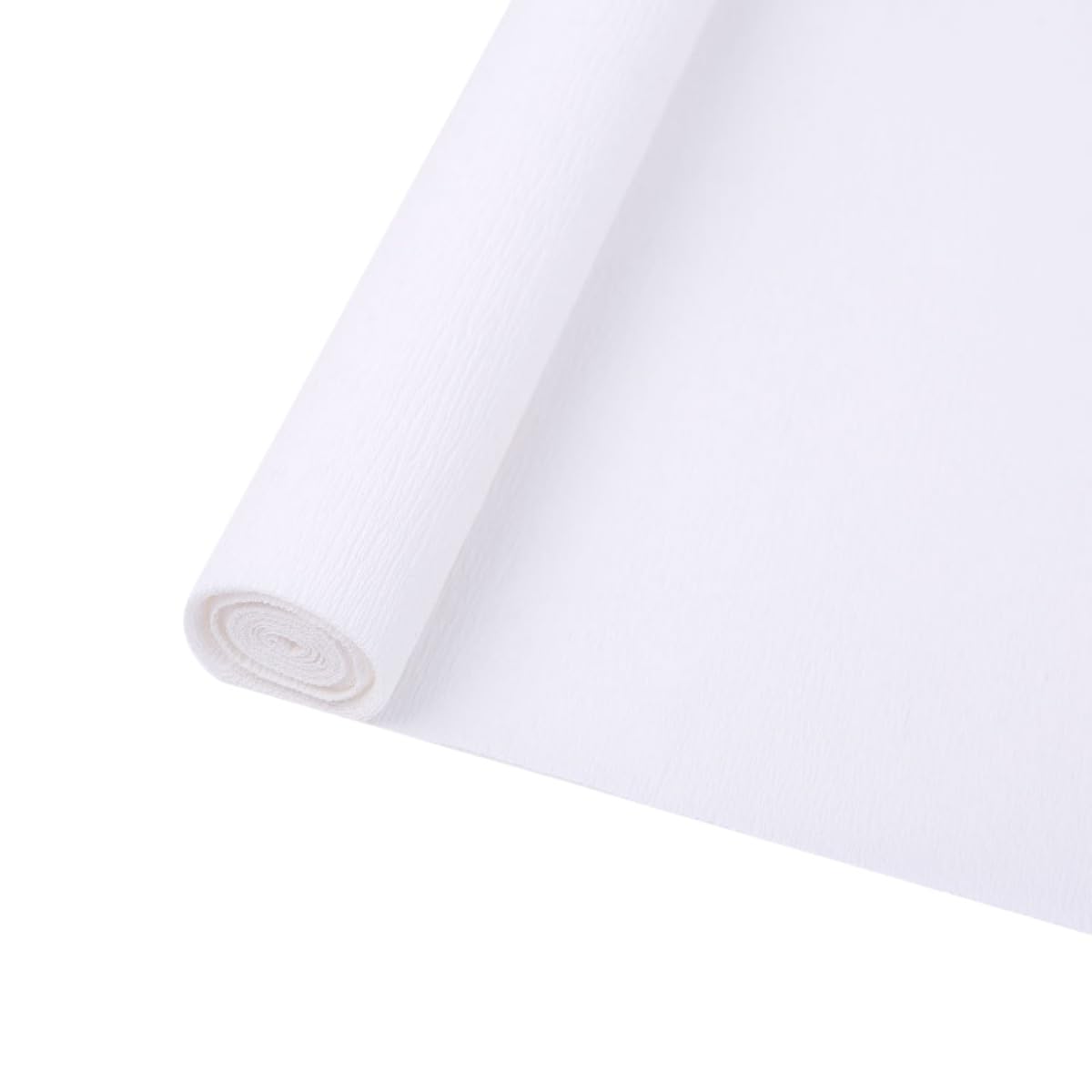 Crepe Paper Rolls 70g - Art DIY Crafting Supplies for Flower Making, Crinkled Party Streamers, and Decoration Projects Wrinkled Paper (White)