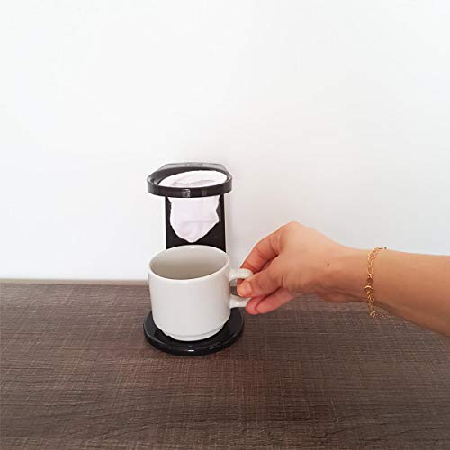 Passador De Café Individual Mini Coador De Café De Pano 17cm Preto
