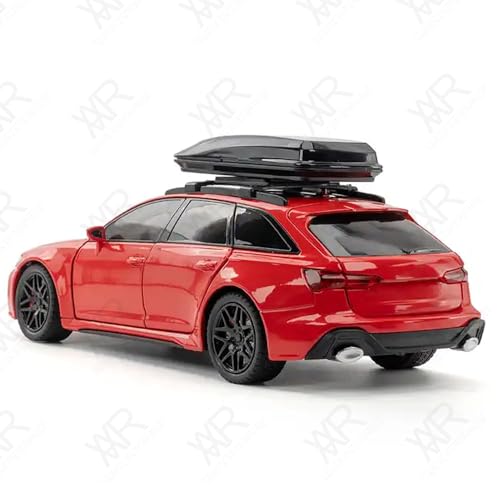 Image of Diecast RS6 Toy Car 1:24 Scale Model,Pull Back Vehicles Alloy Simulation Supercar with Lights and Sound Also for Car Dashboard,Kids,Adult (Grey)