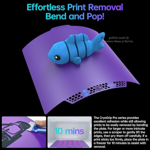 Image of BIQU CryoGrip Pro Glacier Purple Compatible with Bambu-Lab P1S /P1P /P2S /X2D /X1C /X1E /A1 3D Printers 257x257MM Panda Build Plate Double Sided Upgrade Removable Surface Platform