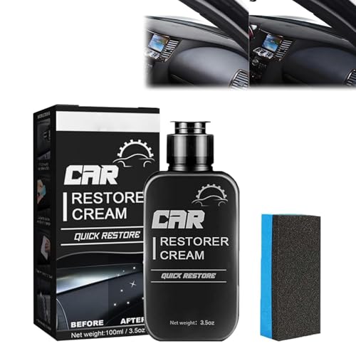 Renovador Plasticos Coche,Restaurador Plasticos Interior,Recubrimientos Plástico Restaurados,Restaurador de Plástico,Crema Restauradora de Coche,100ml