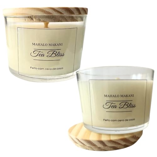 Vela Artesanal Aromática Chá Branco 100g – Aroma Relaxante, Queima Limpa e Duradoura – Mahalo Makani