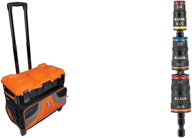 Klein Tools Tradesman Pro 250lb Tool Bag & 7-in-1 Impact Flip Socket Set with Bit Holding Feature