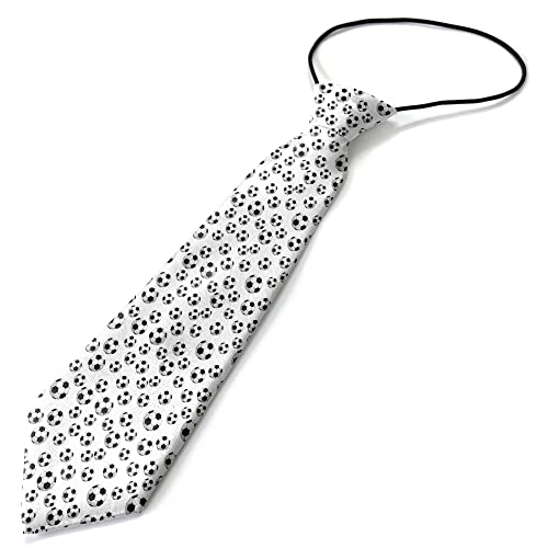 Toddler Size (Soccer Ball) Pre-Tied Adjustable Novelty Necktie, Fashion Conversational Neck Strap Ties for Boys and Children, for Wedding Parties Events