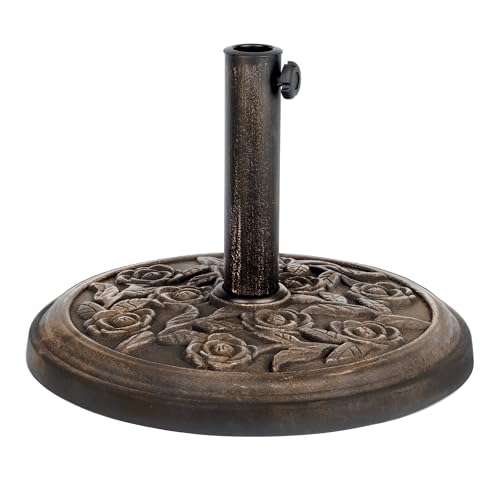 LIVIVO Heavy Duty 9kg Parasol Base Holder - Garden Parasol Base for Umbrella Rotary Airer Washing Lines Poles up to 50mm - Garden Umbrella Base - Cast Iron Parasol Base Stand