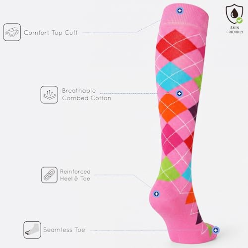 Image of Mysocks Unisex Knee High Long Socks Argyle