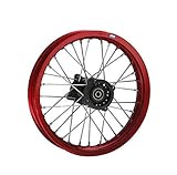  HMParts Llantas de Aluminio Anodizado 14 Pulgadas Delant. Rojo 12mm Tipo2 Pit Dirt Bike Cross