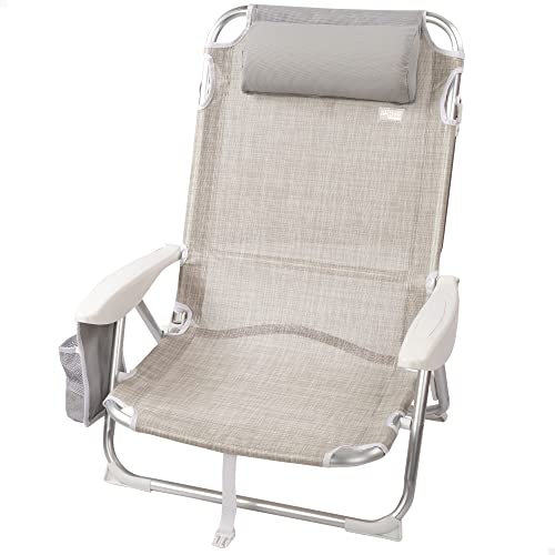 Aktive 62623 Chaise de Plage 4 Positions Beige