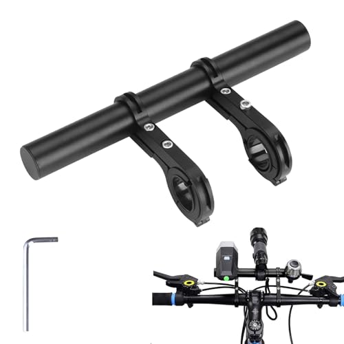 Extension de Guidon de Vélo Helweet, Rallonge de Guidon de Bicyclette, Support D'Extension de Guidon de Vélo, 20 cm, Noir