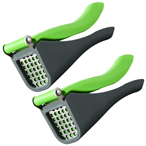 STOBAZA 2pcs Manual Garlic Press Tool Garlic Mincer for Easy Crushing Cleaning Home Kitchen Essential Reusable for Cooking and Food Prep