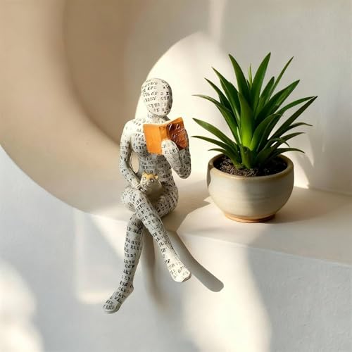 Figura Mujer Leyendo Escultura Moderna Resina miniatura 7