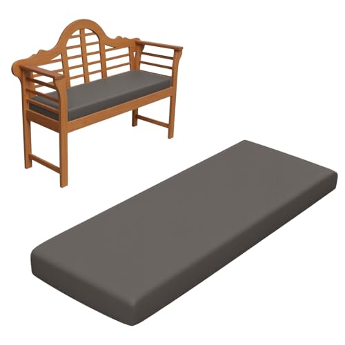 RZYW Cuscino per Panca da Esterno Impermeabile Spesso 5cm, Cuscino Sedile per Mobili di Ricambio Lavabile Cuscino Panca Antiscivolo, Cuscini per Panche da Giardino Patio,Grigio,115x45cm