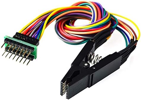 SOP16 IC Test Clip, SOP16 to DIP16 Online Test Clip, Suitable for 25 Series Chips, Universal Body Non-Dismantling Programming Clip Test Clamp(SOP16 Clip+Cable+Adapter Board)