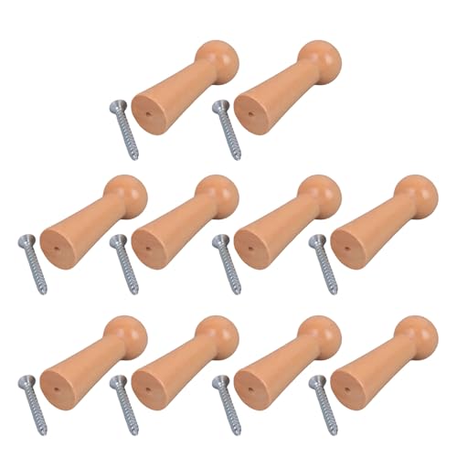 10 個実用的な頑丈な木製壁フックポータブルアクセサリー玄関寝室とバスルームの収納ソリューション家の装飾フック