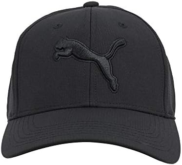 PUMA unisex adult Evercat Dillon Stretch Fit Baseball Cap, Black, Small-Medium US