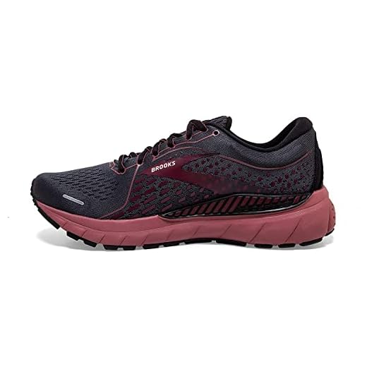 Brooks Women's Adrenaline GTS 21, Black/Raspberry, 9 Medium