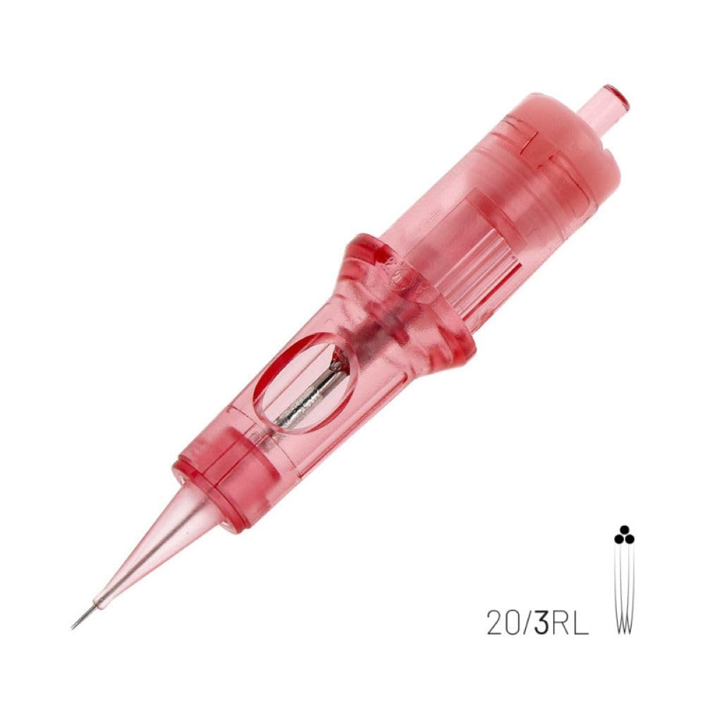 Kwadron Optima 20 Stück - 20/3RLLT - #06 0.20mm Round Liner - Long Taper - Professional Permanent Makeup - Tattoo PMU Nadeln Set Cartridges - Tattoo Zubehör für Augenbraue, Eyeliner, Lip Contour