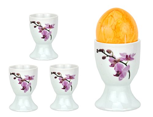 Van Well 4er Set Eierbecher 4,8cm weiß - Verschiedene Dekore...