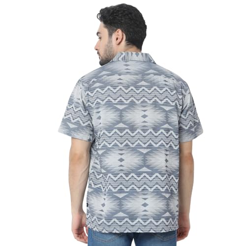 Image of Spykar Men's Relaxed Fit N /A Half Sleeve Printed Casual Shirts