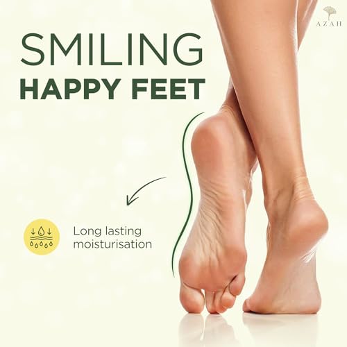 Image of AZAH Foot Massage Cream for Cracked, Rough & Dry Feet | Foot Massage Cream With Benefits of Neem, Aloe Vera & Haldi | FOR HEEL REPAIR | Relieves from Swollen Ankles & Heel | Moisturizes Feet | 50gm