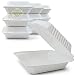 Green Earth 8-Inch, 200-Count, 1-Compartment, Compostable Clamshell, Natural Bagasse (Sugarcane Fiber), Take-Out/To-Go Food Boxes - Biodegradable Containers, Hinged Lid - Microwave-Safe - Gluten-Free