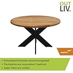 OUTLIV. Quantum Gartentisch rund Teakholz