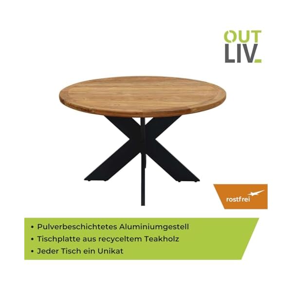 OUTLIV. Quantum Gartentisch rund Teakholz