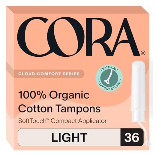 Cora Organic Applicator Tampons | Light Absorbency | 100% Organic Cotton, Unscented, BPA-Free Compact Applicator | Leak Protection | Packaging May Vary | 36 Total