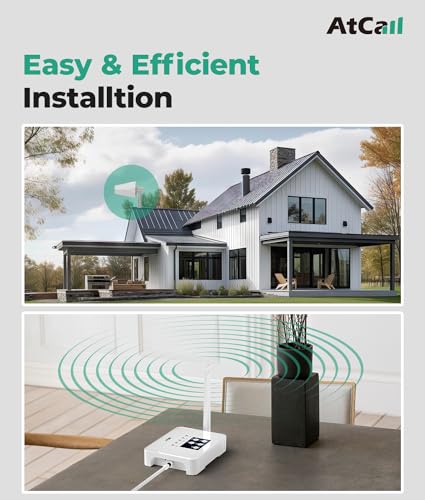 Image of Cell Phone Booster for Home, Smart LCD Monitor Up to 3,000 Sq. Ft, Cell Signal Booster Support All U.S. Carriers 5G 4G LTE, FCC Approved Cell Booster