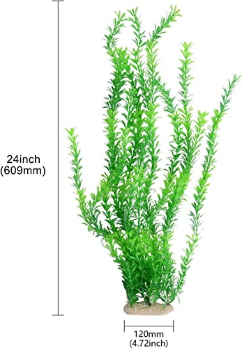 Image of Aquarium Decorations Plastic Plants 24 inch Large Artificial Fish Tank Plant Ornament for Fish